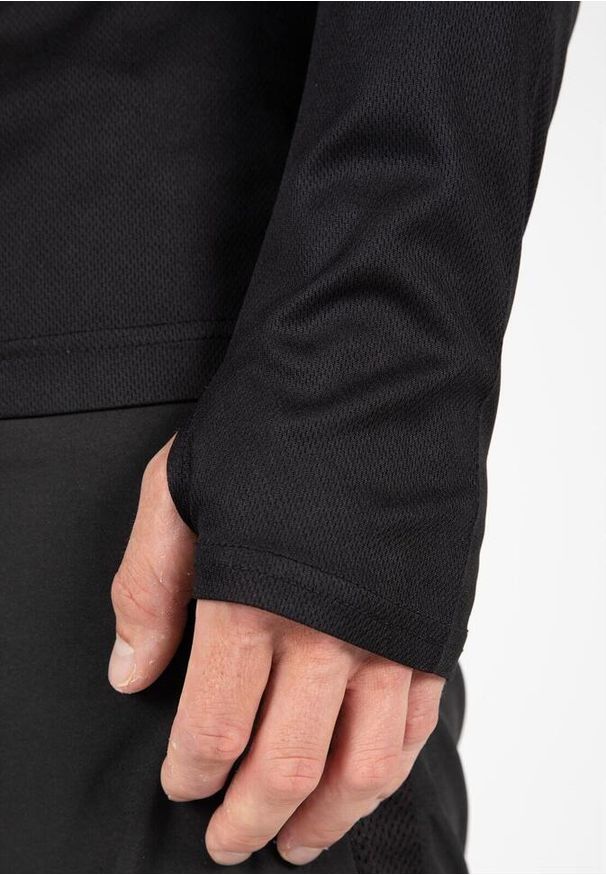 GORILLA WEAR - Koszulka fitness męska Gorilla Wear USA Washington z długim rękawem. Kolor: czarny. Długość rękawa: długi rękaw. Długość: długie. Sport: fitness