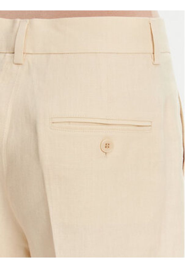 Weekend Max Mara Spodnie materiałowe Malizia 2515131052 Écru Regular Fit. Materiał: len