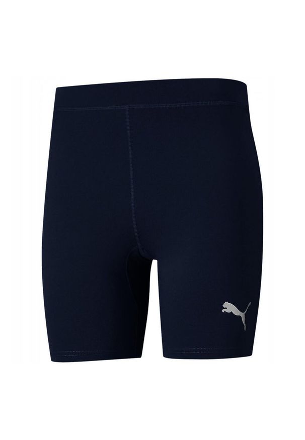 Puma - Męskie Spodenki Liga Thermoactive Base Layer Shorts. Kolor: niebieski. Sport: turystyka piesza