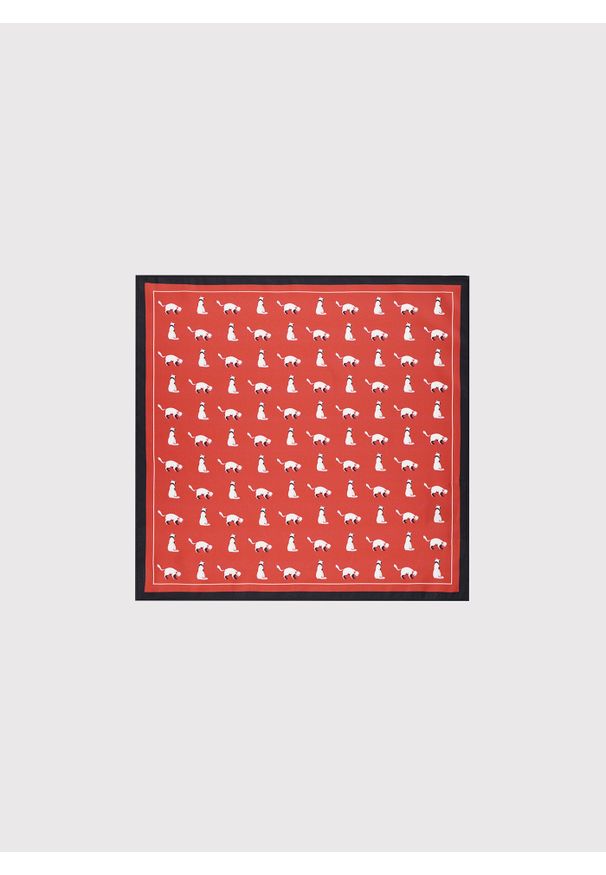 Pako Lorente - PAKO LORENTE – Czerwona poszetka w kotki. Kolor: czerwony. Materiał: poliester