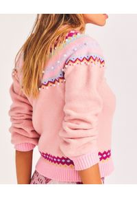 LOVE SHACK FANCY - Bawełniany sweter z kolorowym wzorem Crawley. Kolor: różowy, wielokolorowy, fioletowy. Materiał: bawełna. Długość rękawa: długi rękaw. Długość: długie. Wzór: kolorowy. Styl: klasyczny #4