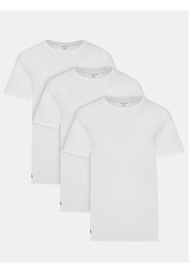 Lacoste Komplet t-shirtów TH9010 Biały Regular Fit. Kolor: biały. Materiał: bawełna