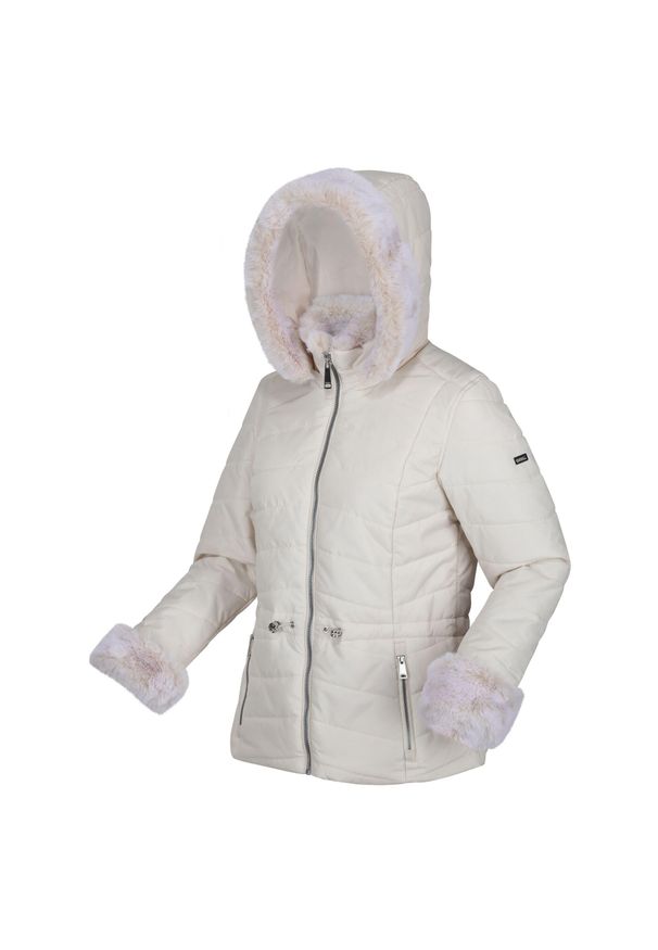 Regatta - Kurtka turystyczna damska Willabella zimowa. Kolor: biały. Materiał: puch. Sezon: zima. Sport: turystyka piesza
