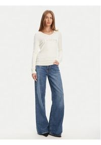 Guess Sweter W5YR24 Z2NQ2 Écru Regular Fit. Materiał: wiskoza