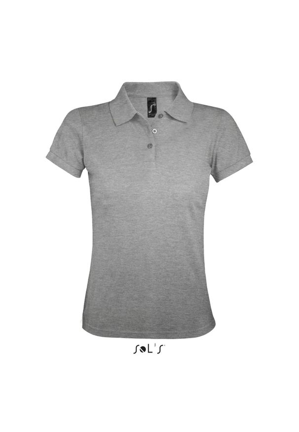 SOL'S - Damska koszulka polo Sol's Prime. Typ kołnierza: polo. Kolor: szary. Styl: elegancki