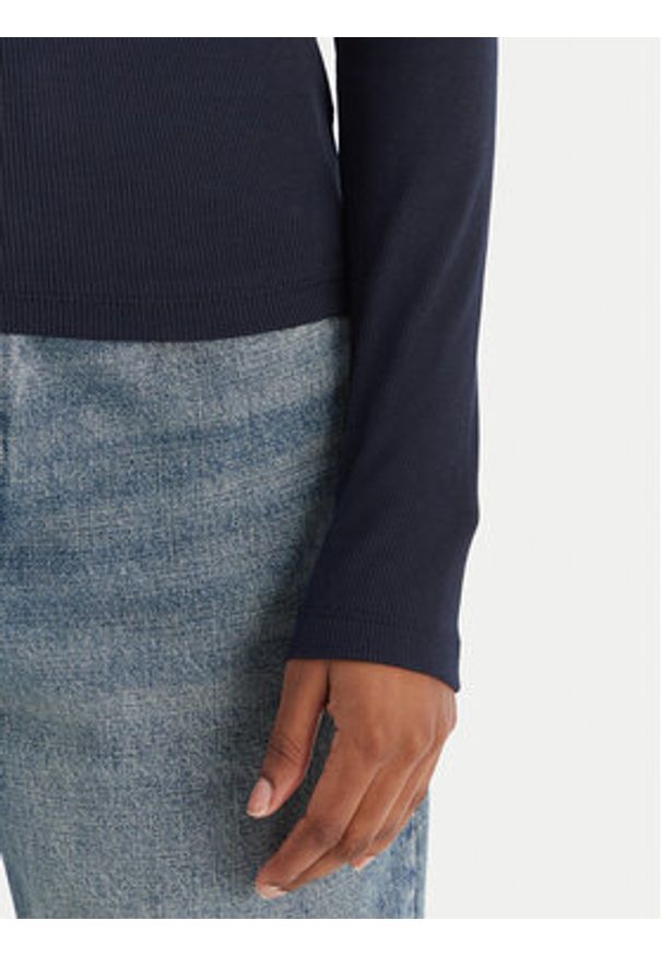 Tommy Jeans Bluzka Essential DW0DW21933 Granatowy Slim Fit. Kolor: niebieski. Materiał: bawełna
