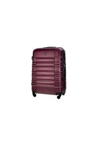 Solier - Mała walizka kabinowa ABS 55x37x24cm STL838 metaliczna burgundowa. Kolor: czerwony. Materiał: kauczuk, materiał, guma