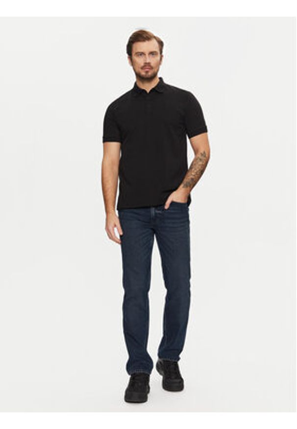 Karl Lagerfeld - KARL LAGERFELD Polo 745085 551225 Czarny Regular Fit. Typ kołnierza: polo. Kolor: czarny. Materiał: bawełna