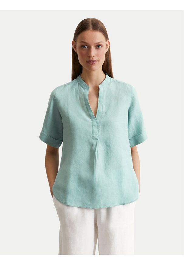 Marc O'Polo Koszula 516 1135 41069 Zielony Regular Fit. Typ kołnierza: polo. Kolor: zielony. Materiał: len