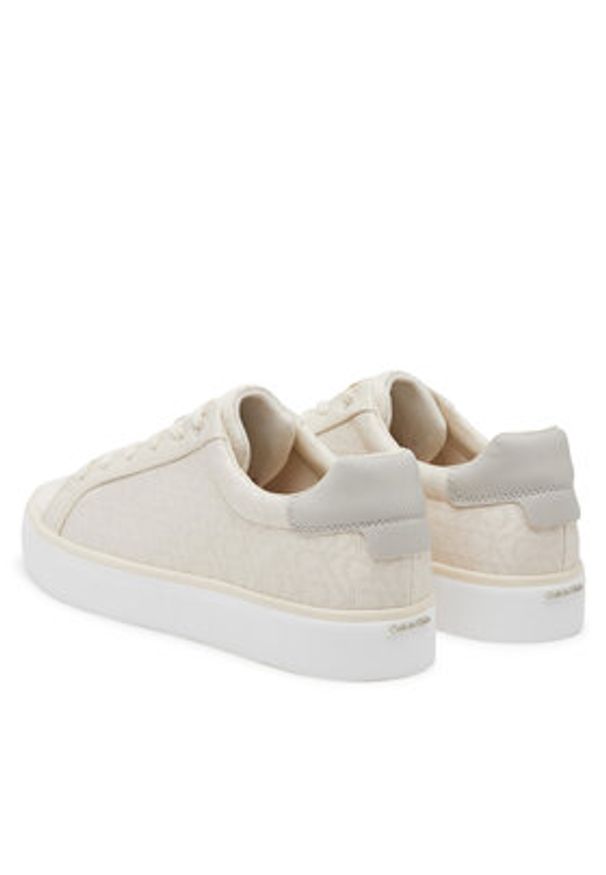 Calvin Klein Sneakersy Vulc Lace Up - Jacq HW0HW02412 Écru. Materiał: materiał