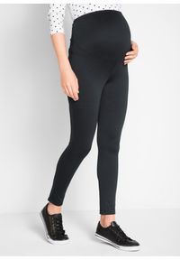 bonprix - Legginsy ciążowe ocieplane. Kolekcja: moda ciążowa. Kolor: czarny. Długość: długie #1