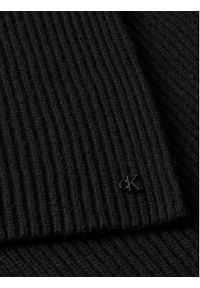 Calvin Klein Szal Ck Metal Wool Rib Scarf LV04D8056G Czarny. Kolor: czarny. Materiał: wełna, materiał