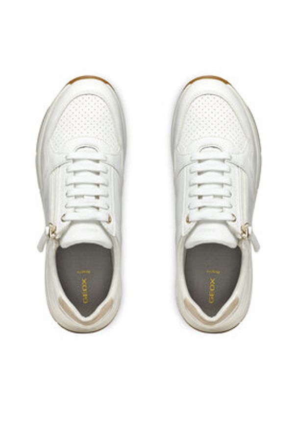 Geox Sneakersy D Bulmya D36NQB 0BCAR C1000 Biały. Kolor: biały. Materiał: skóra