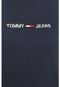 Tommy Jeans - T-shirt. Okazja: na co dzień. Kolor: niebieski. Materiał: bawełna, dzianina. Wzór: aplikacja. Styl: casual #4