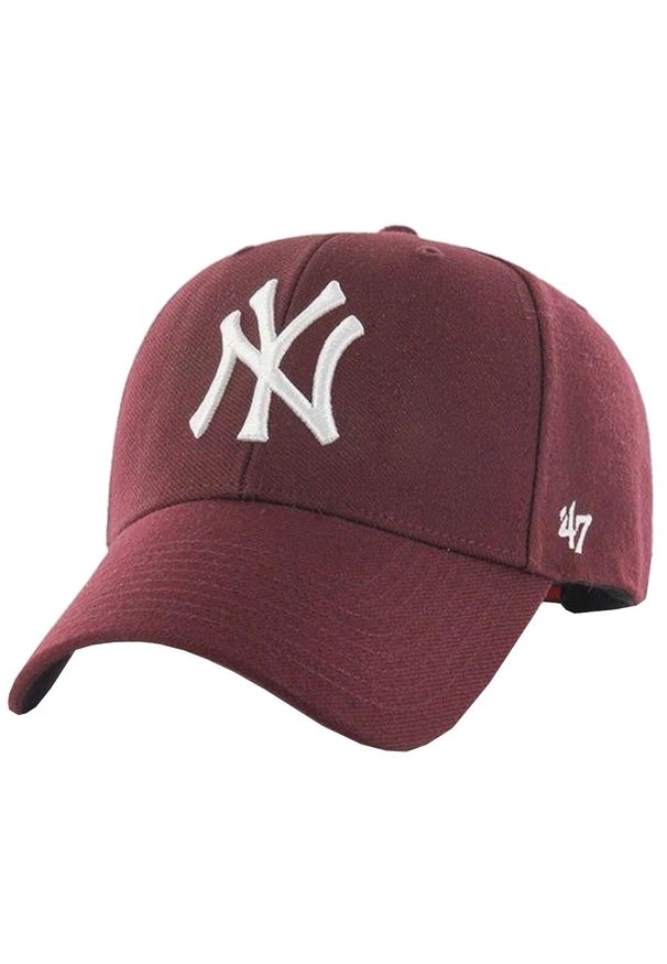 Czapka z daszkiem dla dorosłych 47 Brand New York Yankees. Kolor: czerwony, brązowy, wielokolorowy. Materiał: wełna, akryl. Styl: sportowy