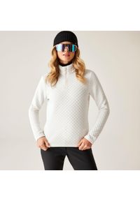 DARE 2B - Bluza damska z suwakiem 1/4 Glamourize III Dare 2b. Kolor: biały. Materiał: dzianina, żakard. Sezon: zima. Sport: narciarstwo
