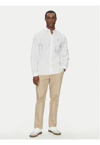 Lacoste Koszula CH5620 Biały Slim Fit. Kolor: biały. Materiał: bawełna #5