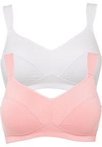bonprix - Biustonosz bez fiszbinów z bawełną organiczną (2 szt.). Kolor: biały. Materiał: bawełna #1