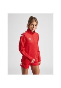 Bluza do piłki ręcznej damska Hummel Core XK Poly Zip Sweat Woman. Kolor: różowy, czerwony, wielokolorowy. Materiał: materiał. Sport: piłka ręczna #1