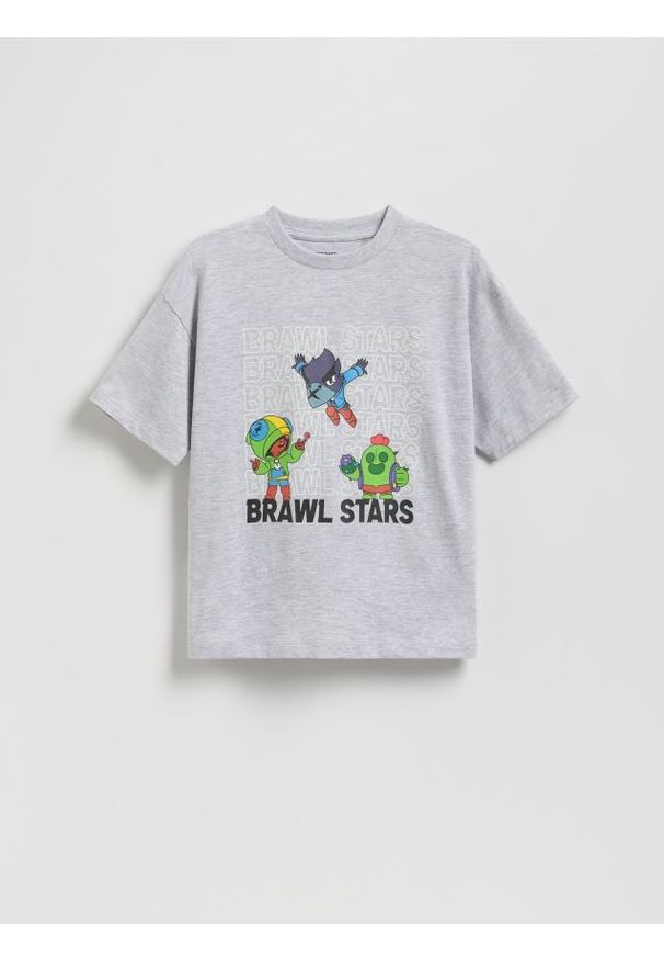 Reserved - T-shirt Brawl Stars - jasnoszary. Kolor: szary. Materiał: bawełna, dzianina