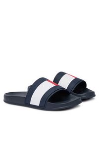 TOMMY HILFIGER - Tommy Hilfiger Klapki Core Hilfiger Flag Pool Slide FM0FM05798 Niebieski. Kolor: niebieski. Materiał: skóra #3