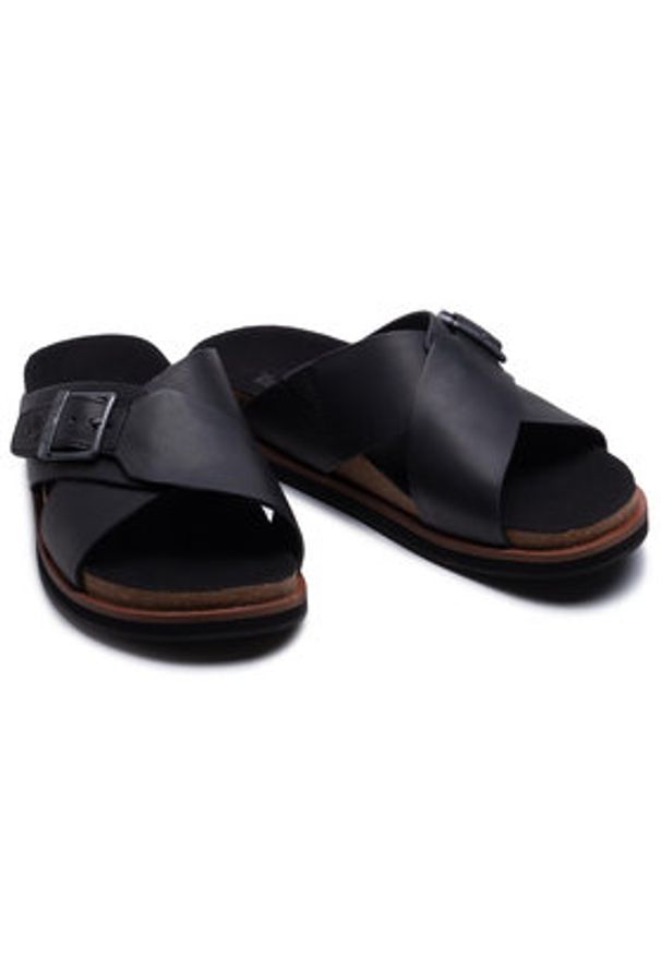 Timberland Klapki Amalfi Vibes Cross Slide TB0A2B65015 Czarny. Kolor: czarny. Materiał: skóra