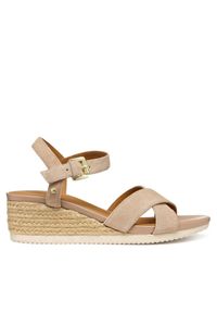 Geox Espadryle D Ischia Corda D55HHB 00020 C8191 Beżowy. Kolor: beżowy. Materiał: skóra, zamsz