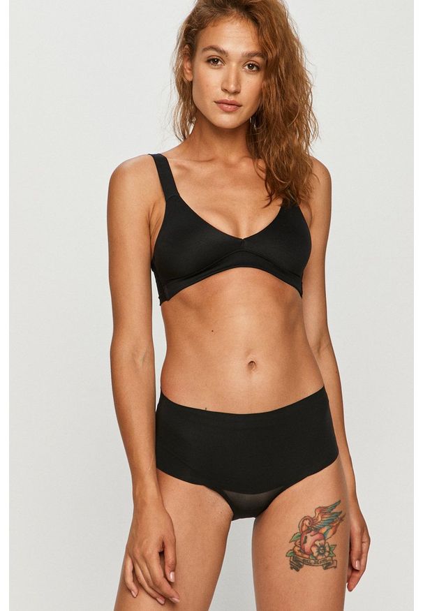 Spanx figi modelujące kolor czarny. Kolor: czarny. Materiał: materiał, tkanina. Wzór: gładki