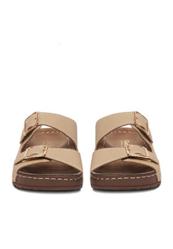 Go Soft Klapki CEO-W21202 Beżowy. Kolor: beżowy. Materiał: skóra