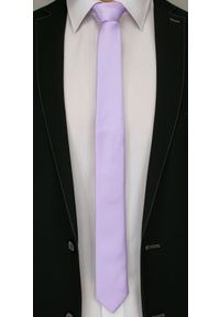 Jednokolorowy Krawat Męski, Śledź - 5 cm - Angelo di Monti, Jasny Wrzos #2
