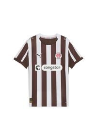 Puma - Młodzieżowa koszulka domowa FC St. Pauli 25/26 PUMA Espresso Brown White. Kolor: brązowy, biały, wielokolorowy. Sport: piłka nożna