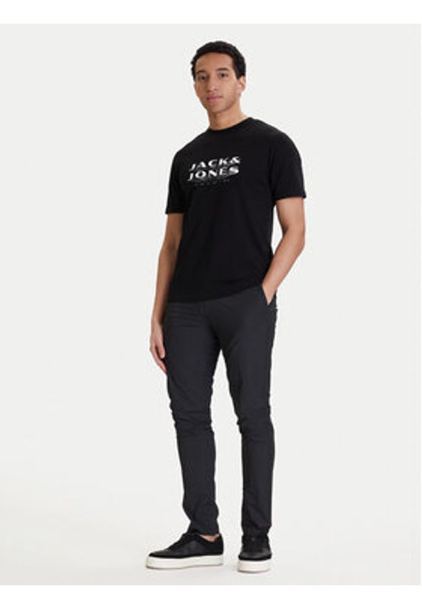 Jack & Jones T-Shirt Fusion 12289880 Czarny Regular Fit. Kolor: czarny. Materiał: bawełna