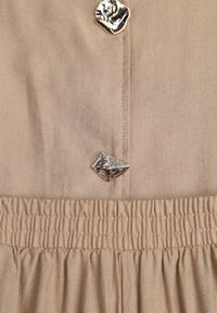 Born2be - Beżowy Komplet z Topem o Fasonie Kamizelki z Paskiem i Szerokimi Spodniami z Wiskozą Zarinesh. Kolor: beżowy. Materiał: wiskoza #8