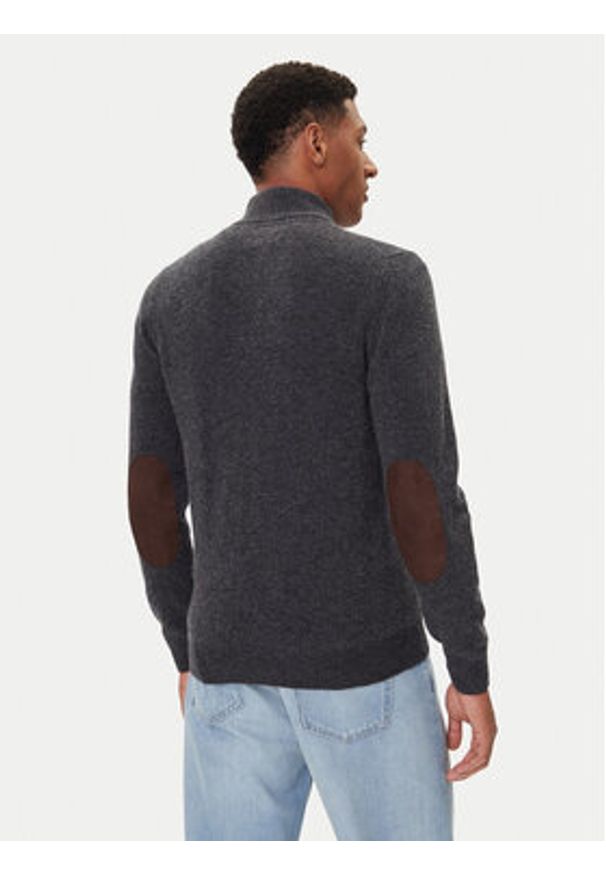 Barbour Kardigan Essential Elbow-Patch MKN0731CH51 Szary Regular Fit. Kolor: szary. Materiał: wełna