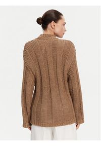 TOMMY HILFIGER - Tommy Hilfiger Sweter WW0WW44486 Brązowy Relaxed Fit. Kolor: brązowy. Materiał: bawełna #4