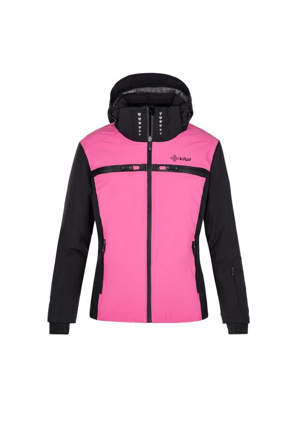 Damska kurtka narciarska Kilpi HATTORI-W. Kolor: różowy, wielokolorowy, czarny. Materiał: nylon. Sezon: zima. Sport: narciarstwo