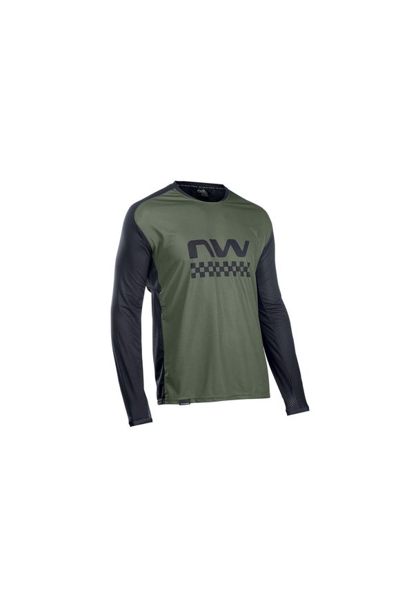 Koszulka rowerowa mtb NORTHWAVE EDGE Jersey LS zielona. Kolor: zielony, czarny, wielokolorowy. Materiał: jersey