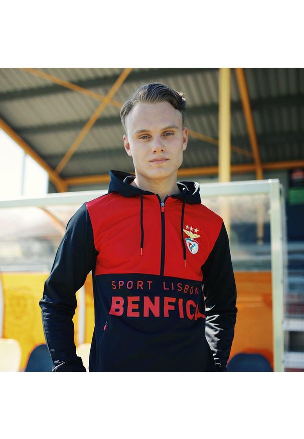 SL BENFICA - Dres piłkarski dla dorosłych SL Benfica 23/24. Kolor: wielokolorowy, czarny, czerwony. Materiał: dresówka. Sport: piłka nożna