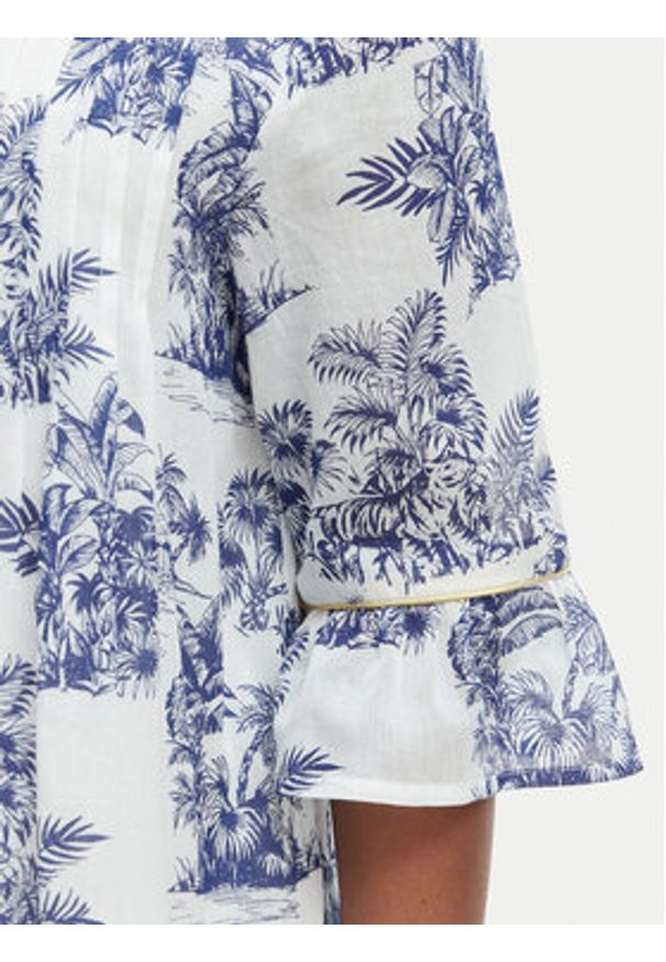 Iconique Sukienka koszulowa IC25-076 Biały Relaxed Fit. Kolor: biały. Materiał: bawełna. Typ sukienki: koszulowe