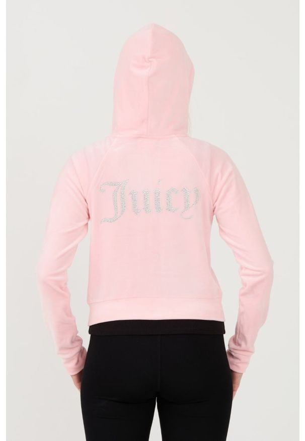 Juicy Couture - JUICY COUTURE Różowa bluza Madison Hoodie. Kolor: różowy