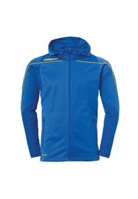 UHLSPORT - Kurtka dziecięca z kapturem Uhlsport Stream 22. Typ kołnierza: kaptur. Kolor: niebieski, wielokolorowy, żółty. Materiał: dresówka. Sport: fitness, piłka nożna