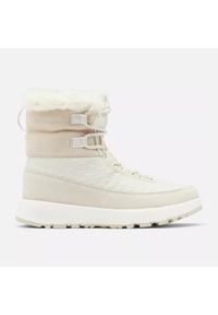 columbia - Buty do chodzenia damskie Columbia Slopeside Peak Luxe. Wysokość cholewki: za kostkę. Zapięcie: sznurówki. Kolor: beżowy. Materiał: skóra, syntetyk, materiał. Szerokość cholewki: normalna. Sezon: zima