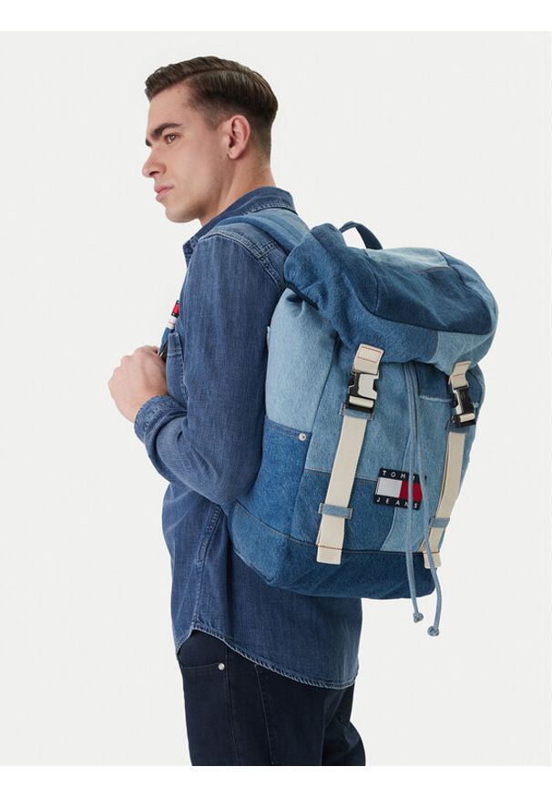 Tommy Jeans Plecak Tjm Denim Patchwork Backpack AM0AM14268 Niebieski. Kolor: niebieski. Materiał: materiał