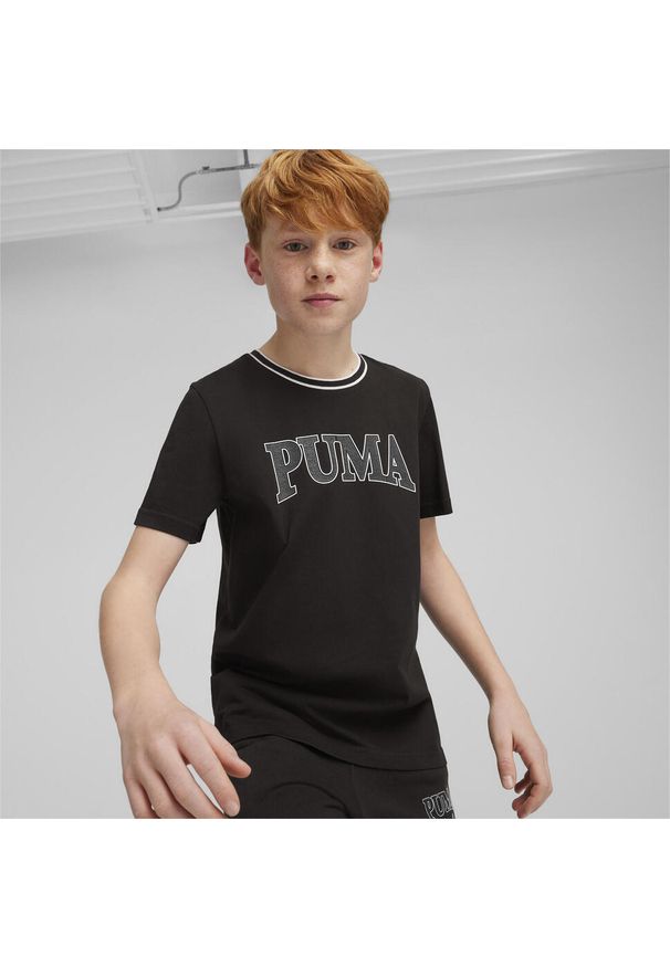 Koszulka sportowa chłopięca Puma Squad Tee B. Kolor: czarny. Długość rękawa: krótki rękaw. Długość: krótkie