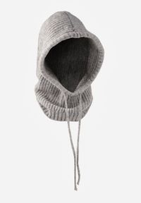 Renee - Szara Czapka Balaclava z Wełną i Ściągaczami Linobra. Kolor: szary. Materiał: wełna #1