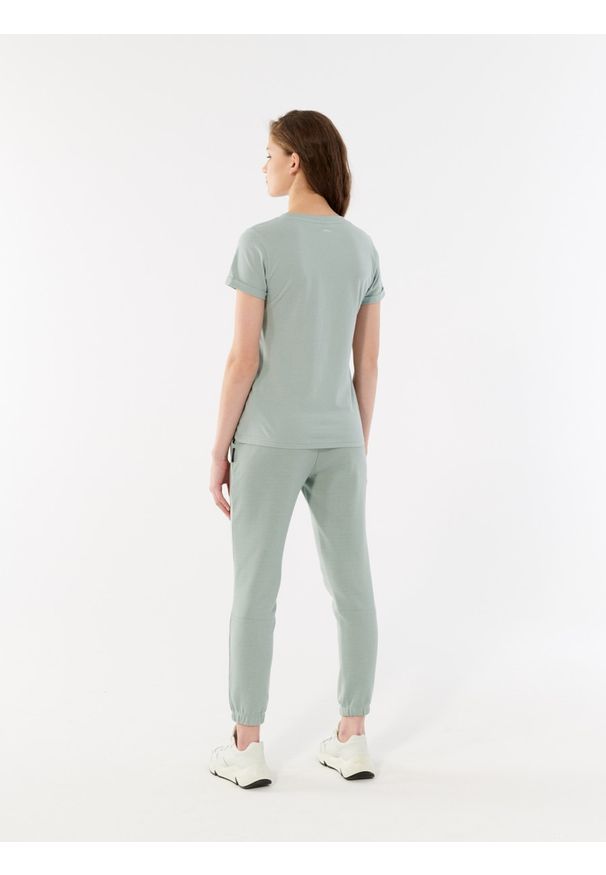 outhorn - T-shirt z nadrukiem damski. Okazja: na co dzień. Materiał: bawełna, jersey. Wzór: nadruk. Styl: casual