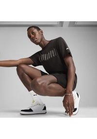 Puma - Męska koszulka z grafiką PUMA Sport PUMA Black. Kolor: czarny. Materiał: guma. Wzór: nadruk. Sport: fitness