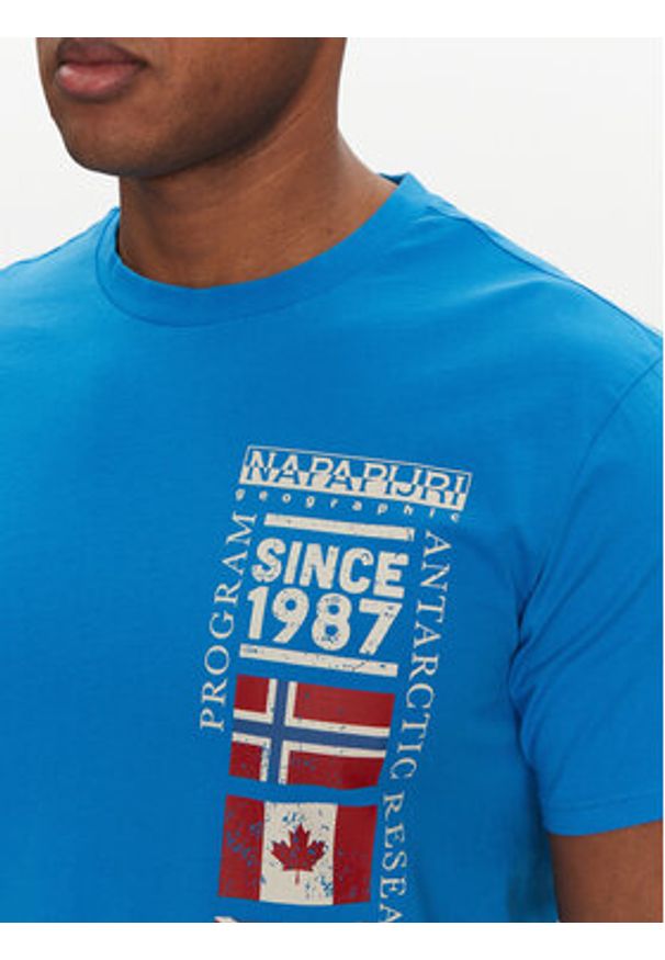 Napapijri T-Shirt S-Turin NP0A4HQG Niebieski Regular Fit. Kolor: niebieski. Materiał: bawełna