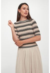 Weekend Max Mara - Sweter damski z krótkim rękawem Leda WEEKEND MAX MARA. Długość rękawa: krótki rękaw. Długość: krótkie