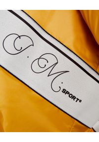 JOANNA MUZYK - Żółta kurtka z logo. Typ kołnierza: kaptur. Kolor: żółty. Materiał: tkanina. Styl: sportowy #3
